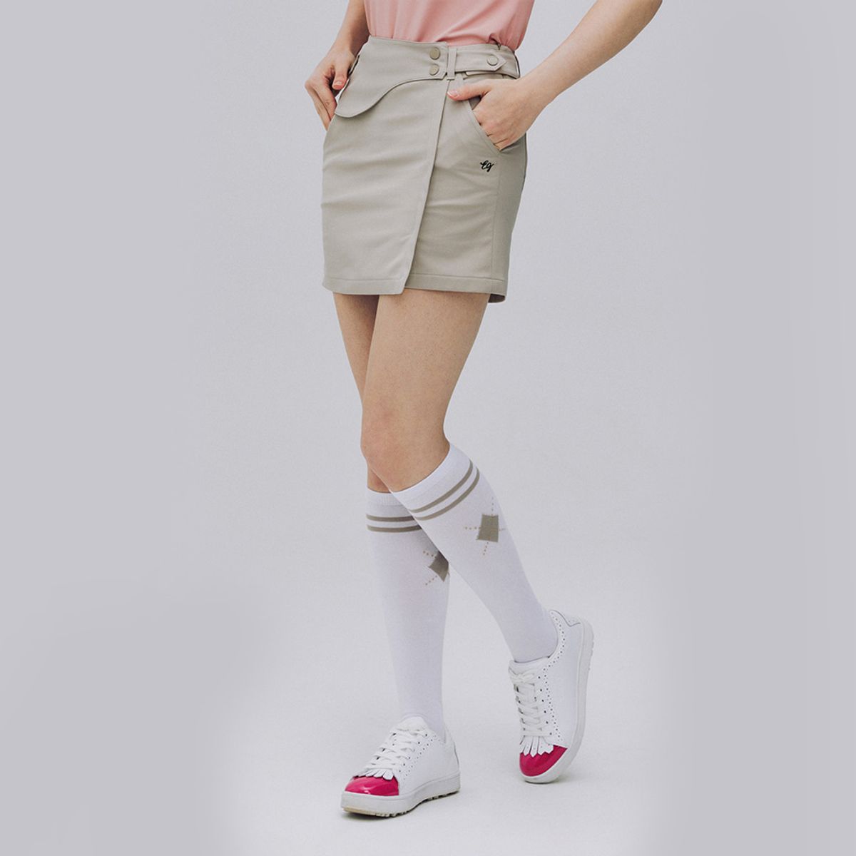 엘르골프(ELLE GOLF) 여성 플랫 큐롯 스커트 _6I41802