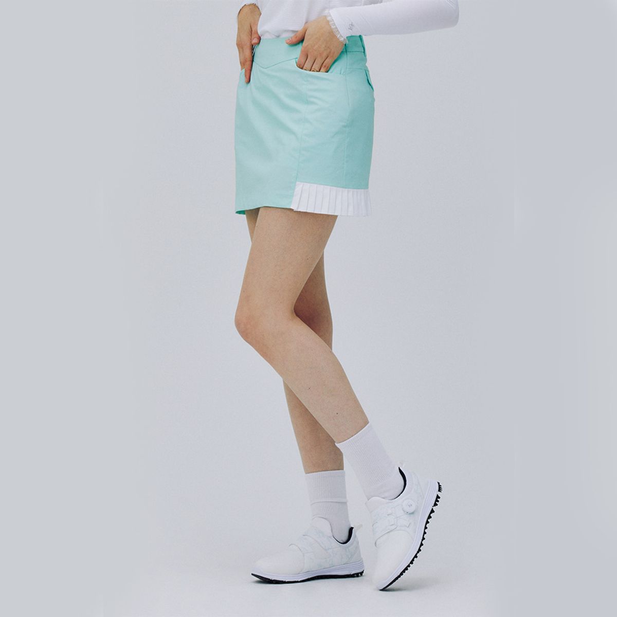 엘르골프(ELLE GOLF) 여성 밑단 플리츠 큐롯 스커트 _6I41856