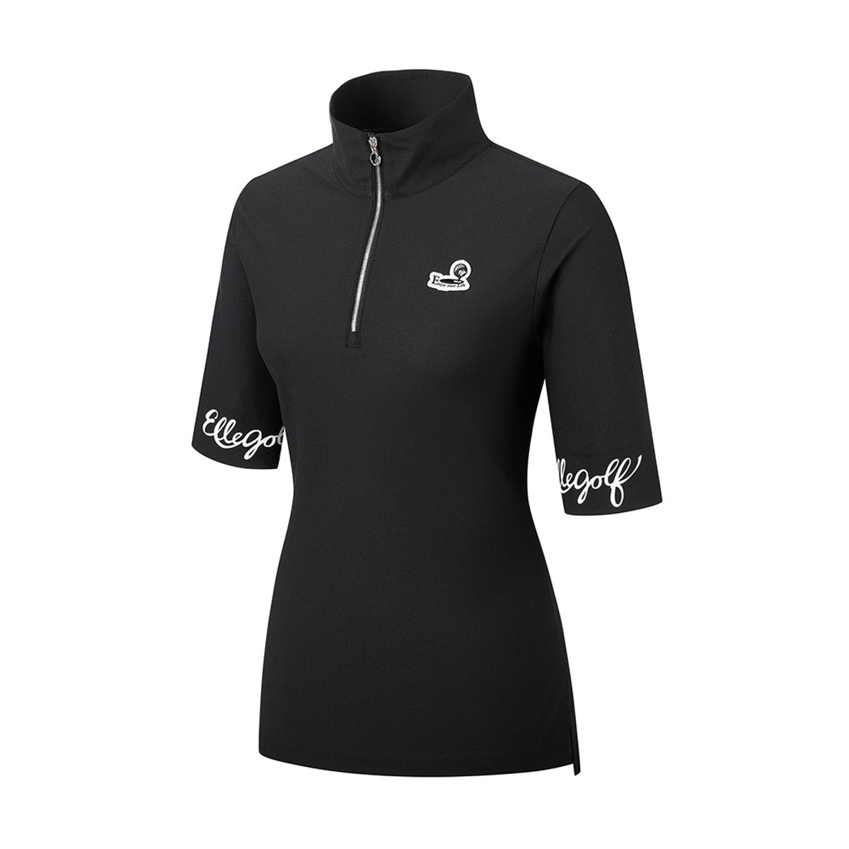 엘르골프(ELLE GOLF) 여성 소매 로고 포인트 반집업 티셔츠 _6I45407