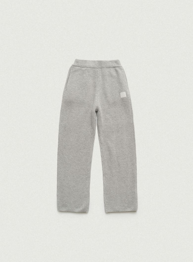 Bella Waffle Knit Drawstring Pants_Grey