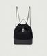 Tweed Drawstring Chain Backpack_Black