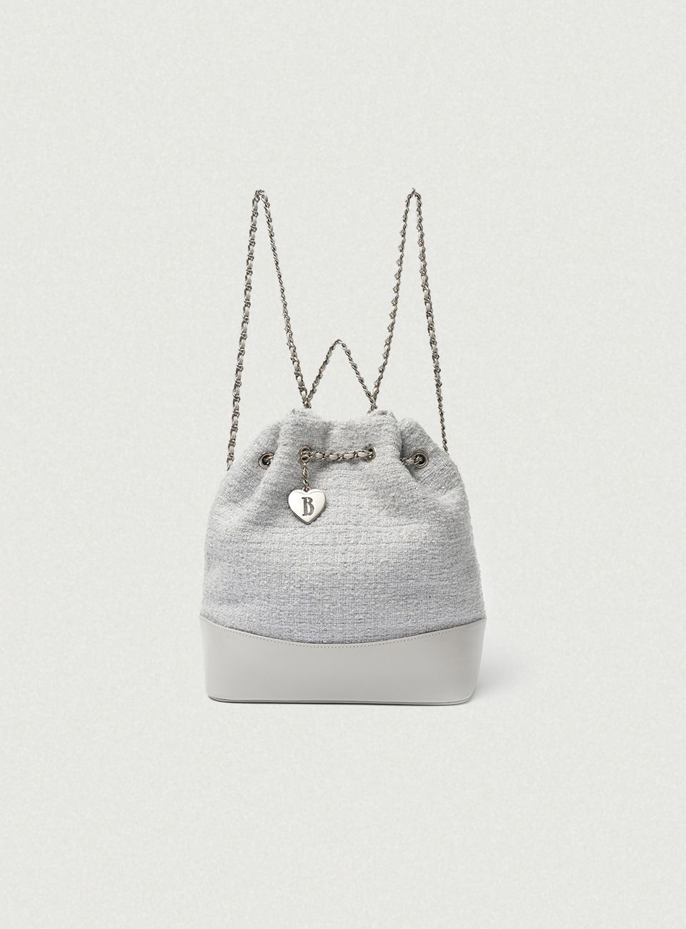 더바넷(THEBARNNET) Tweed Drawstring Chain Backpack_Mint - 사이즈