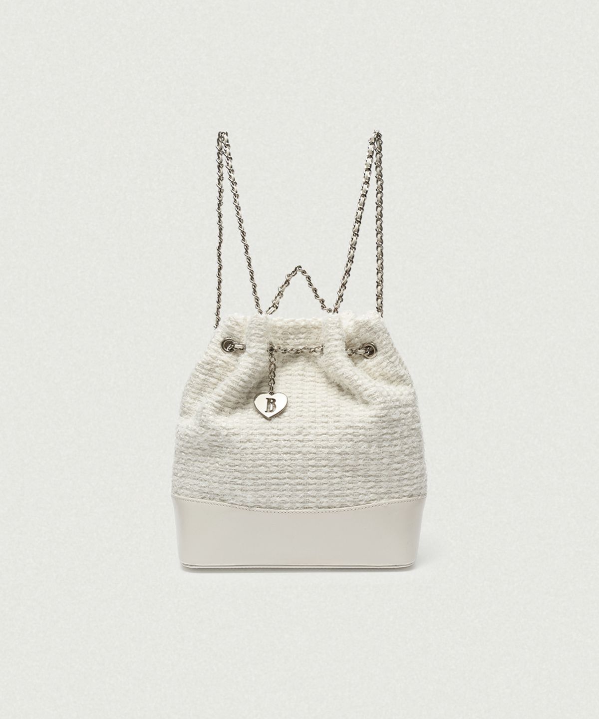 더바넷(THEBARNNET) Tweed Drawstring Chain Backpack_Ivory