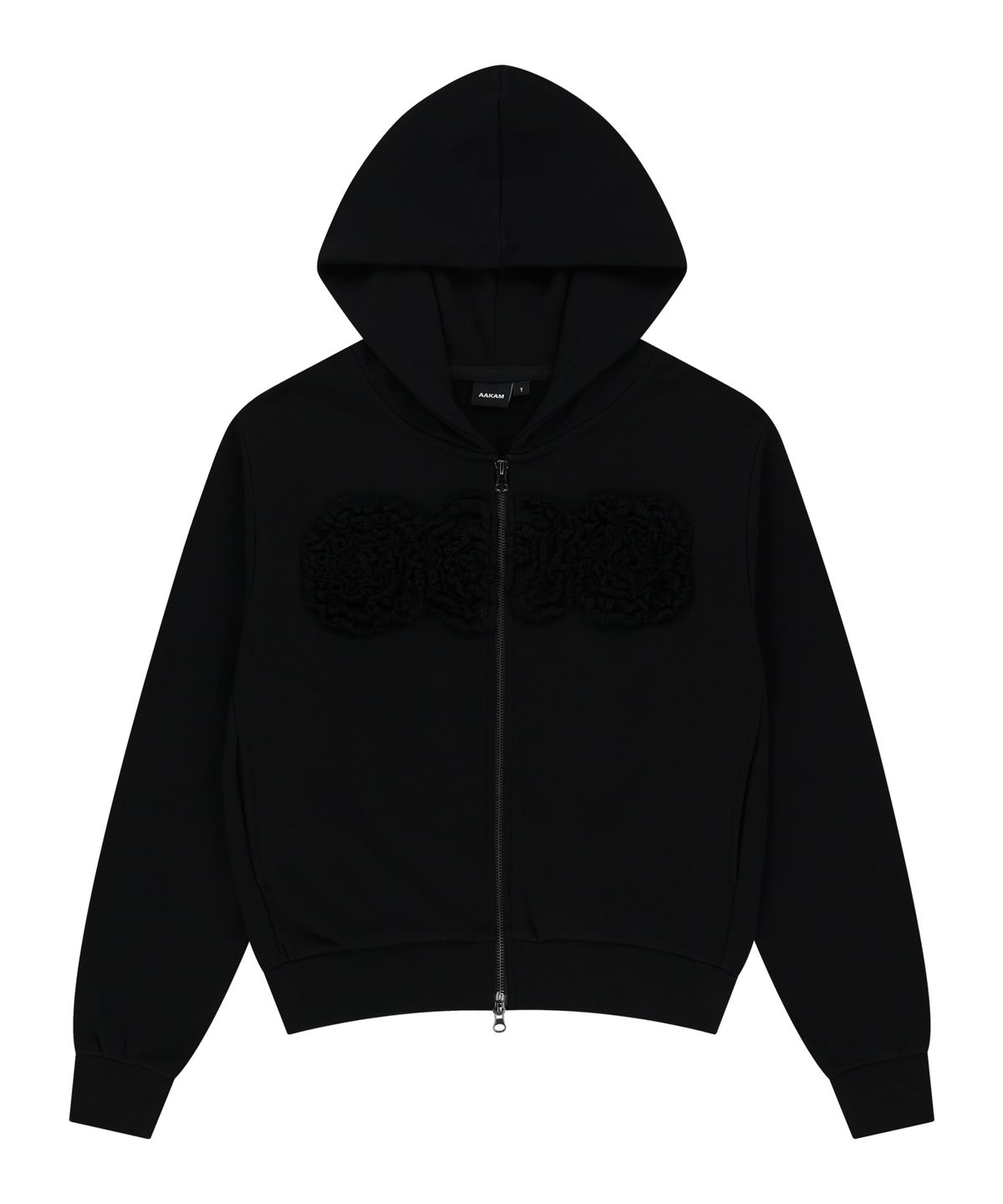 아캄(AAKAM) Flowers Zip-Up Hoodie (Black)
