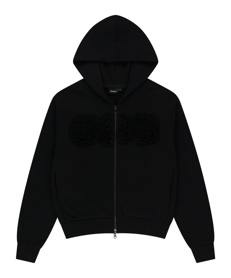Flowers Zip-Up Hoodie (Black)