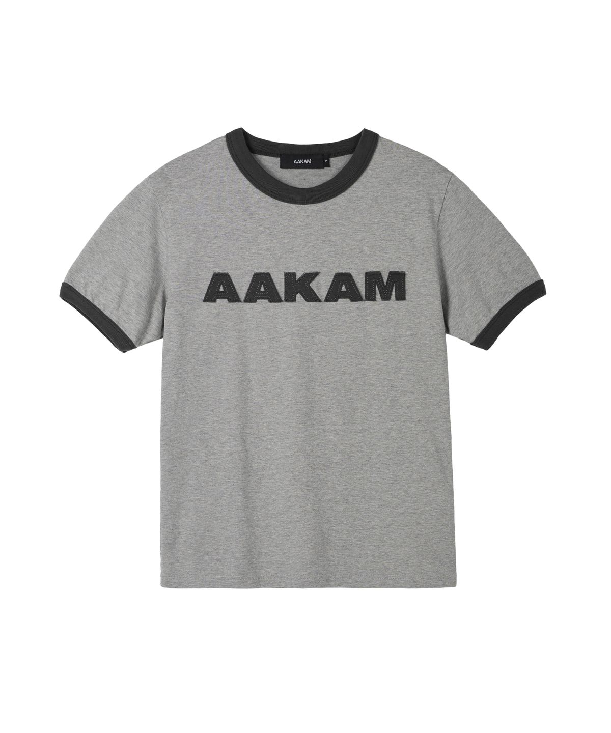 아캄(AAKAM) Logo Patch Ringer Top (Gray-Charcoal)