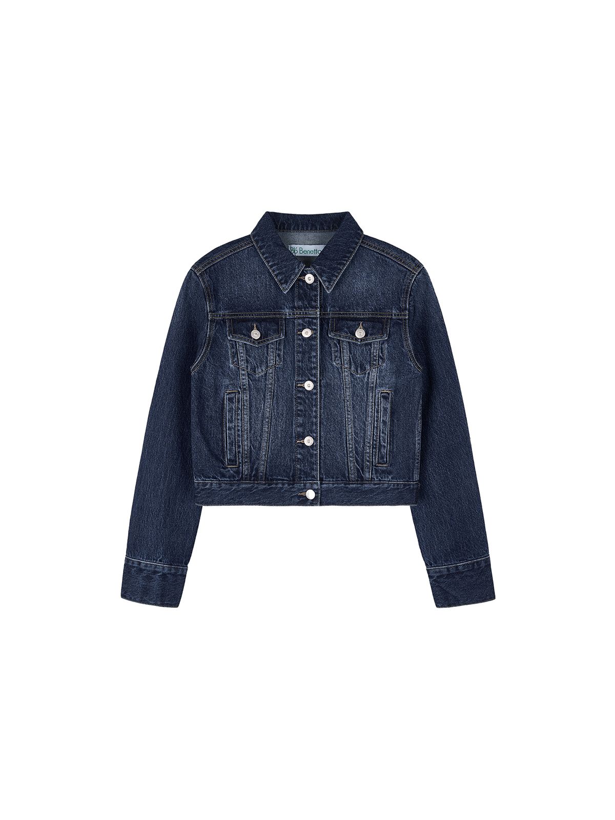 비플랫 베네통(Bb' BENETTON) 워시드 데님 자켓 (Indigo)