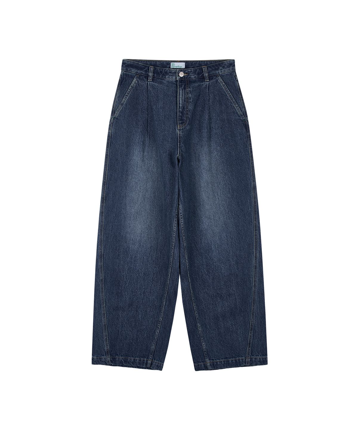 비플랫 베네통(Bb' BENETTON) 와이드 워시드 데님 팬츠 (Indigo)
