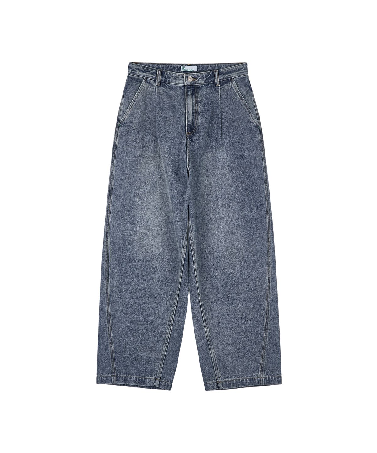 비플랫 베네통(Bb' BENETTON) 와이드 워시드 데님 팬츠 (Light Blue)