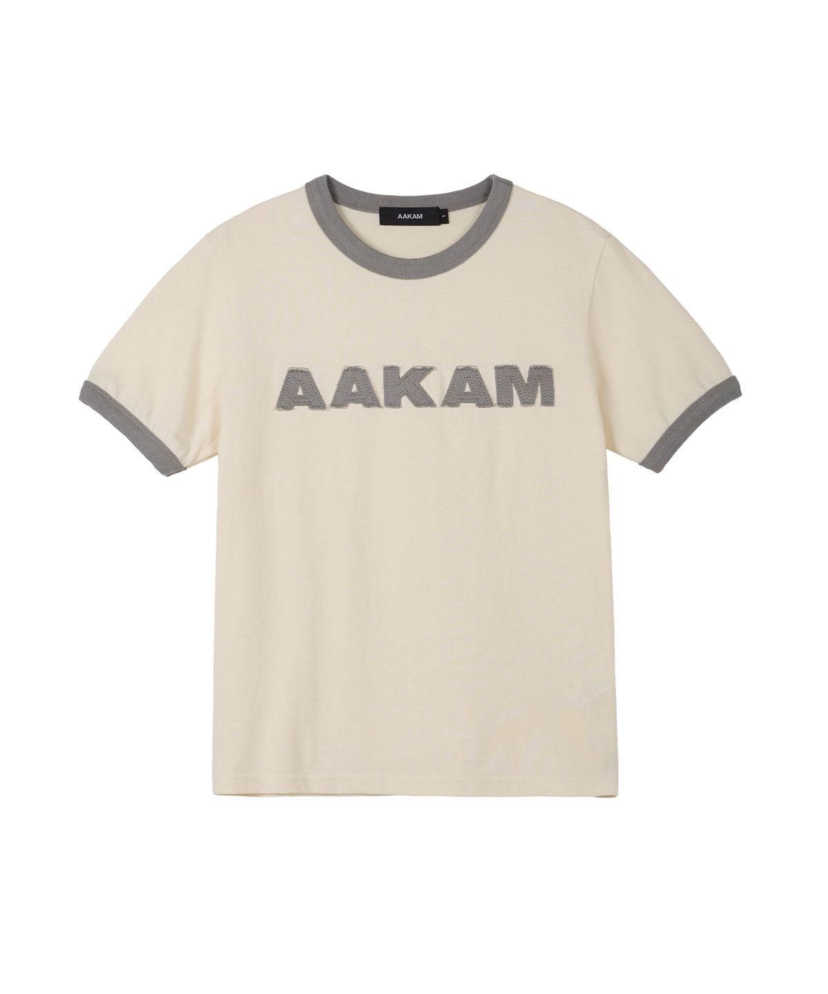 아캄(AAKAM) Logo Patch Ringer Top (Cream-Gray)