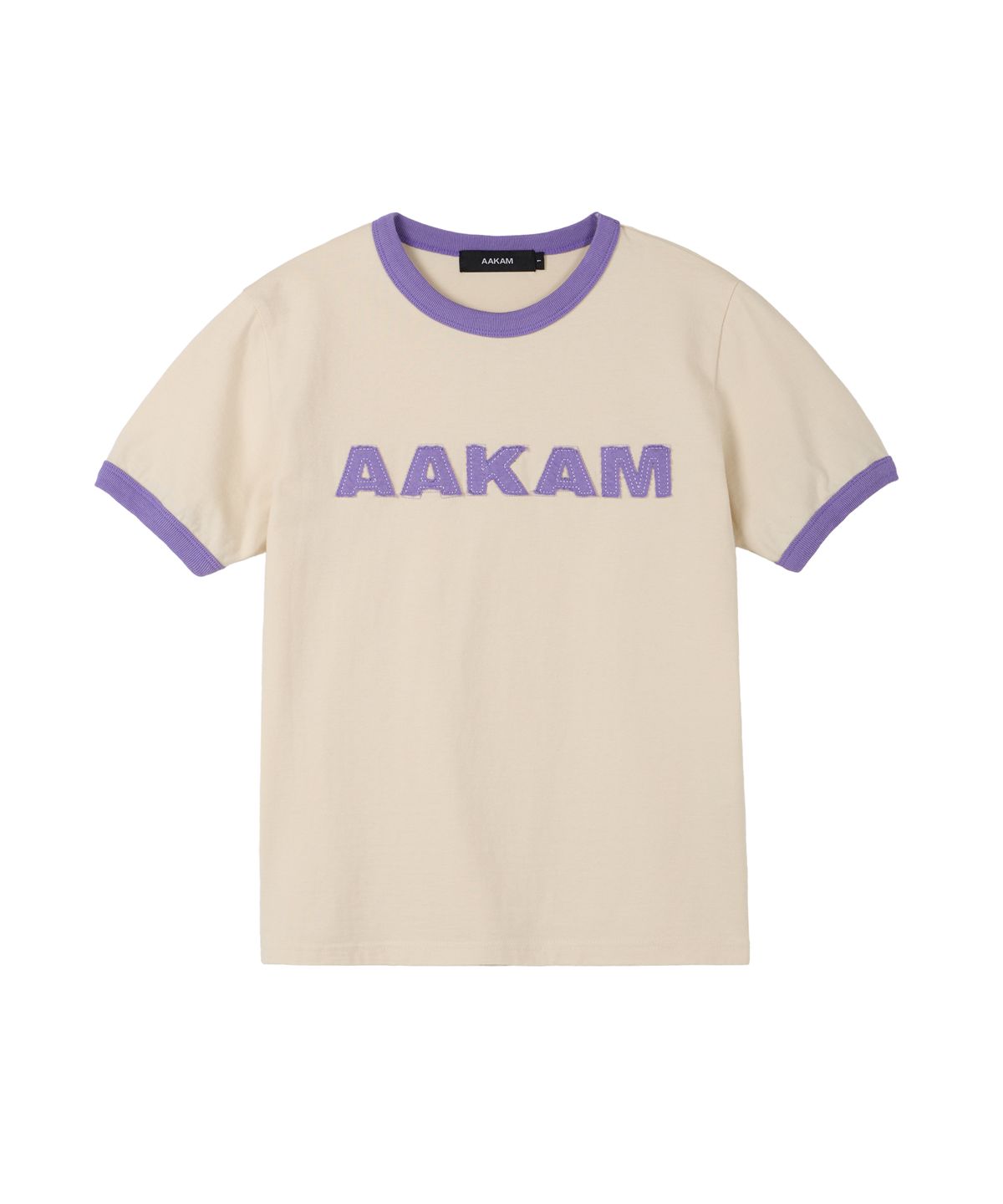아캄(AAKAM) Logo Patch Ringer Top (Cream-Purple)