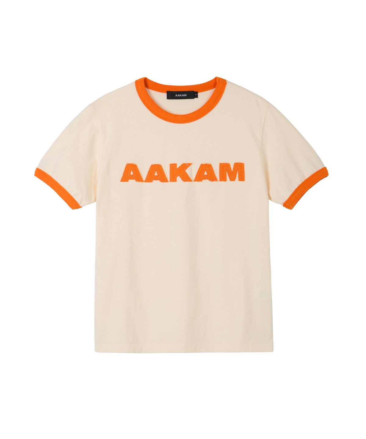 아캄(AAKAM) Logo Patch Ringer Top (Ivory-Orange)