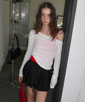 See-through Layer Long Sleeve White
