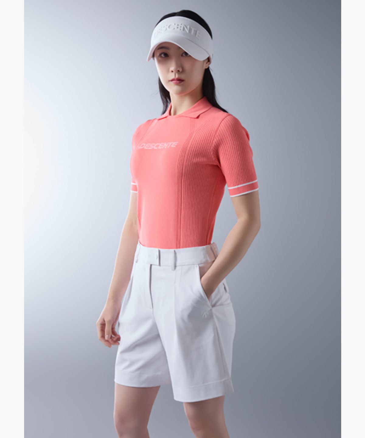 데상트 골프(DESCENTE GOLF) 여성 반팔 스웨터 (DQ12WFKP32)