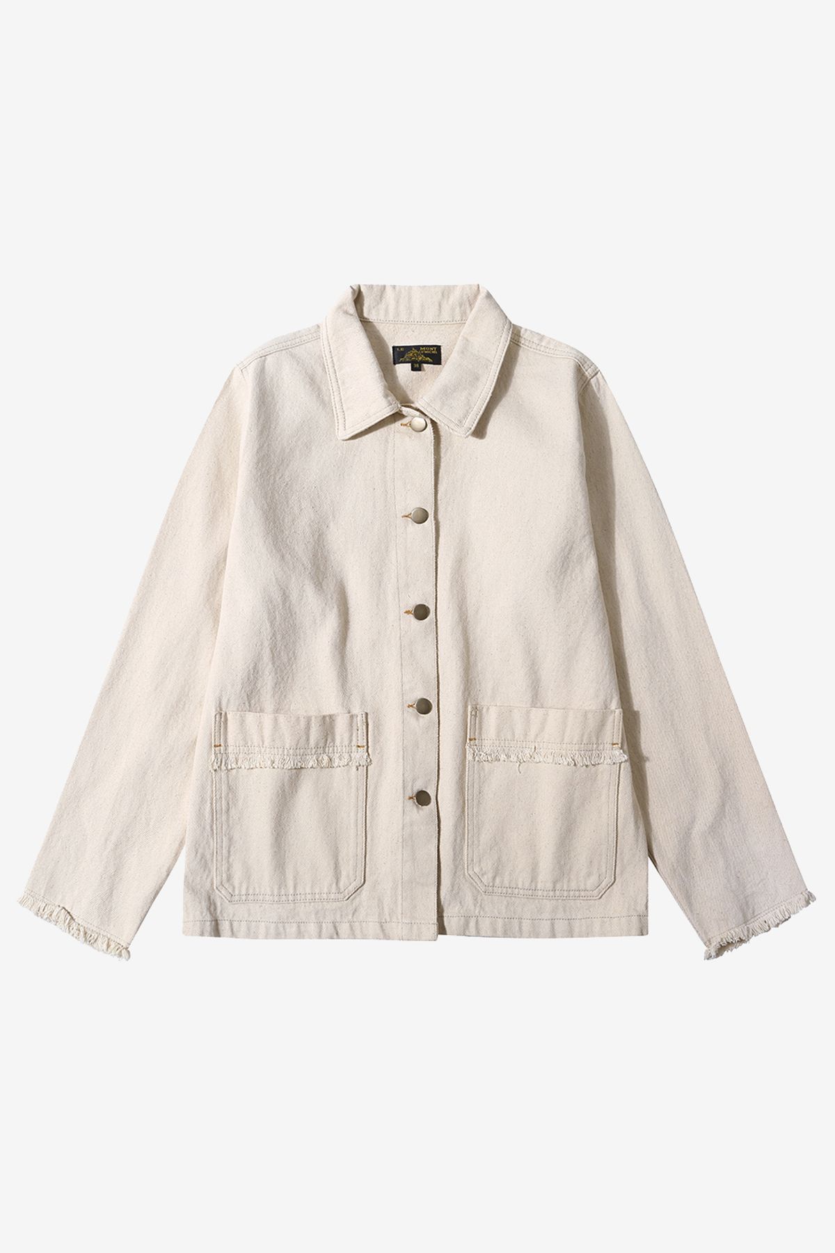 르몽생미셸(LE MONT ST MICHEL) VRINDGE - DENIMFRINGES MINI SHORT JAKCET _Beige