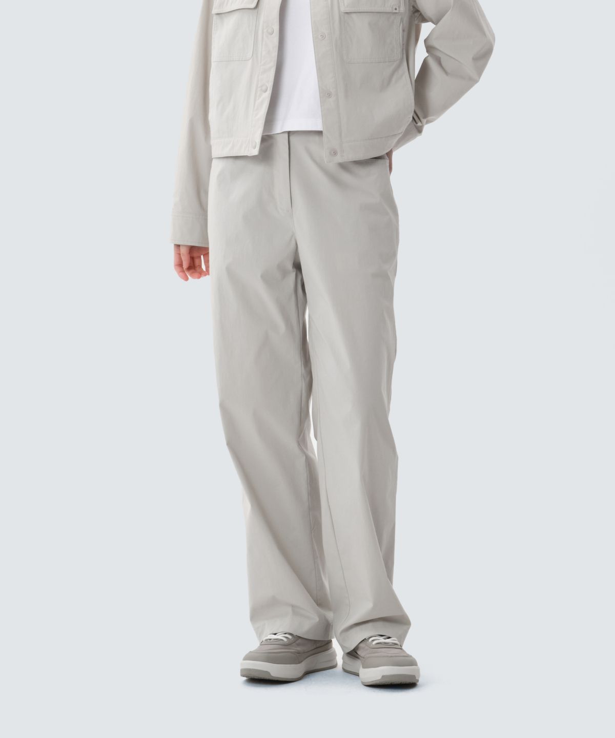스노우피크 어패럴(SNOWPEAK APPAREL) 워크 여성 세미 와이드 팬츠 (S25MWFPT15) Light Beige