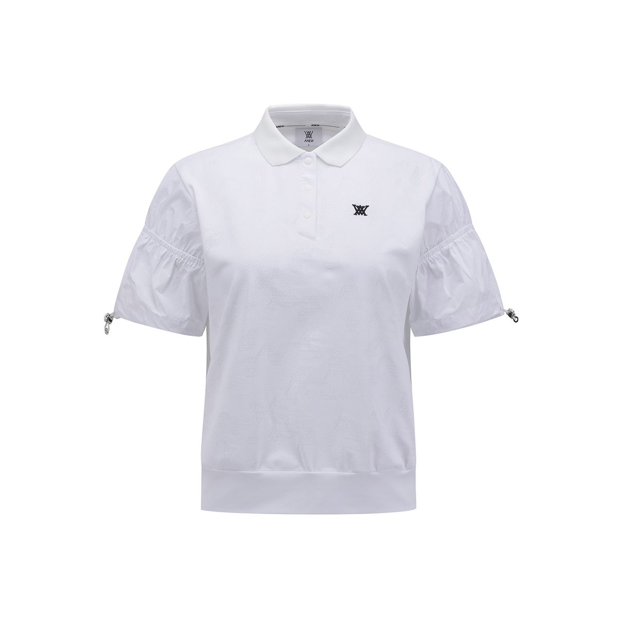어뉴골프(ANEW GOLF) WOMEN SM JACQUARD HYBRID SHORT T-SHIRT_WH