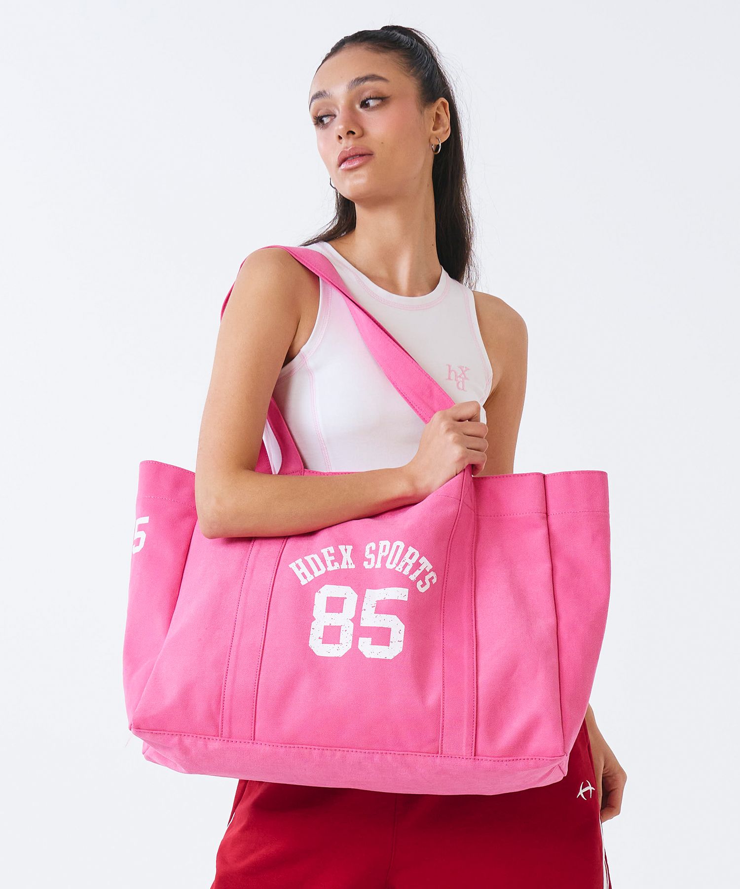 MUSINSA HDEX Sporty Cotton Big Shoulder Bag (Pink)