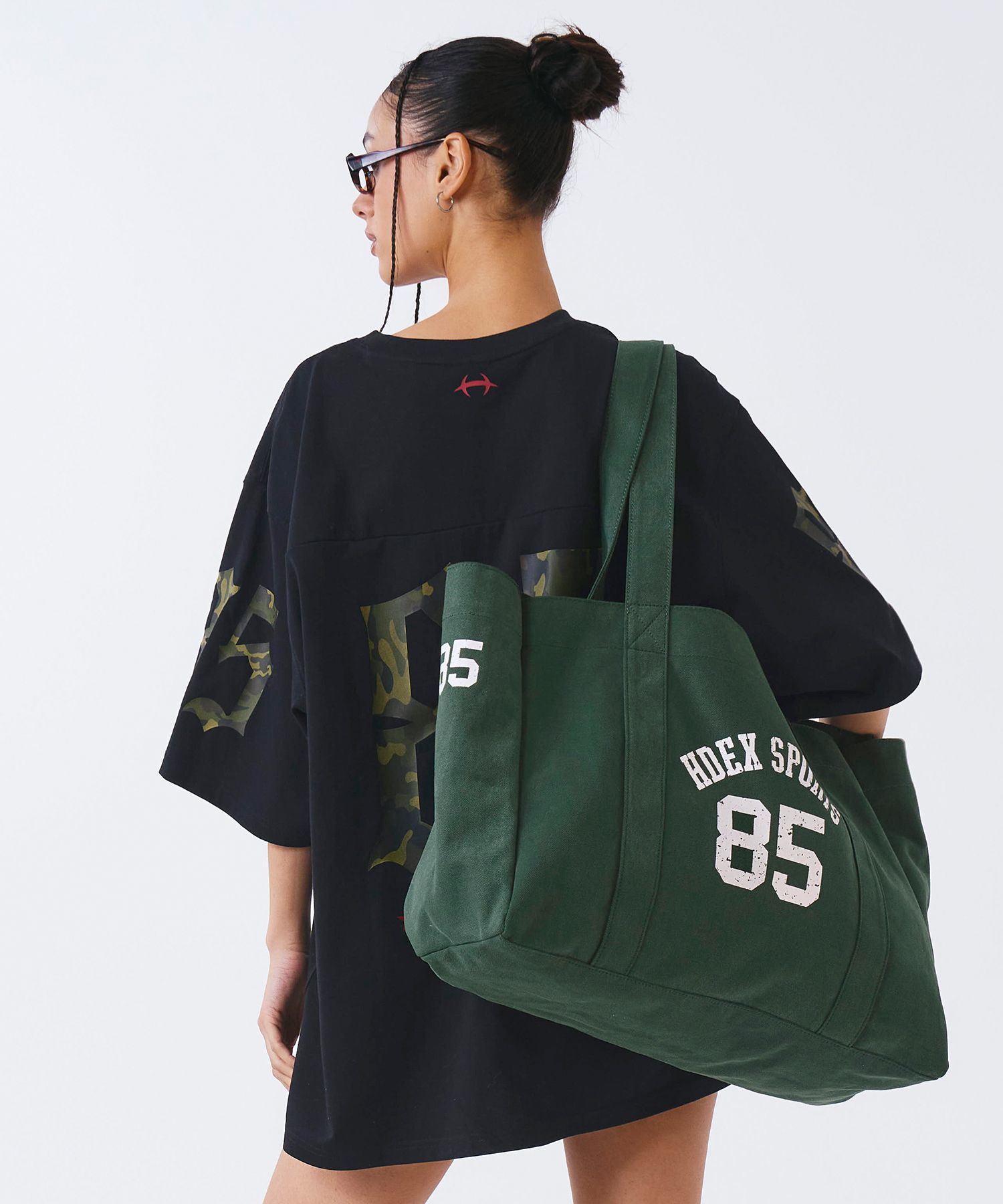 MUSINSA HDEX Sporty Cotton Big Shoulder Bag (Green)