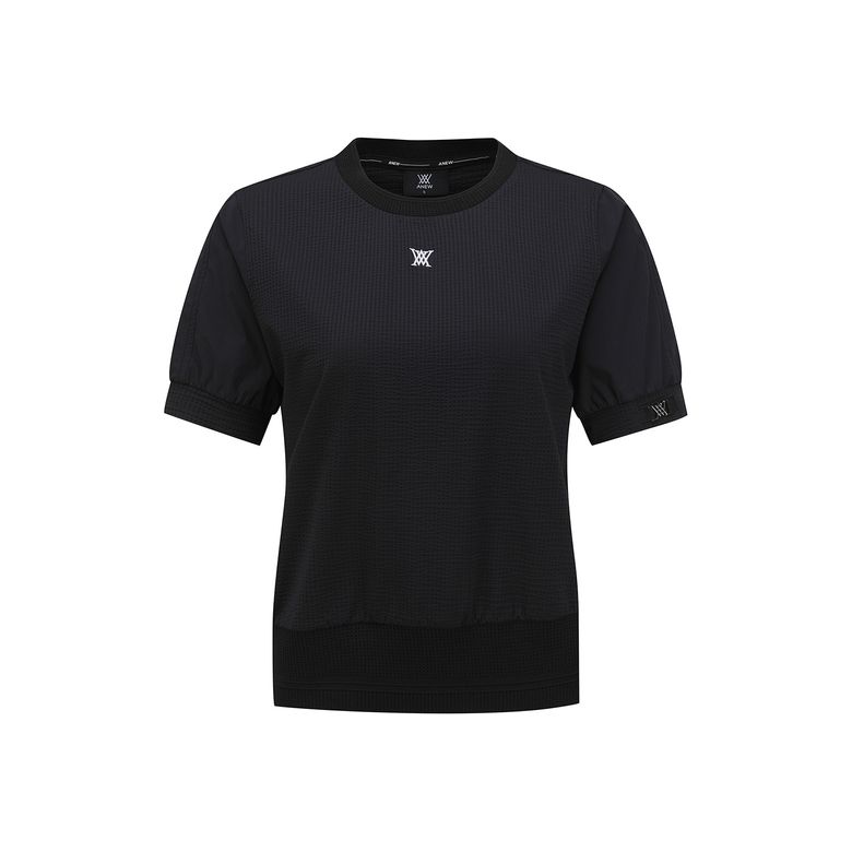 WOMEN SM HYBRID ROUND SHORT T-SHIRT_BK