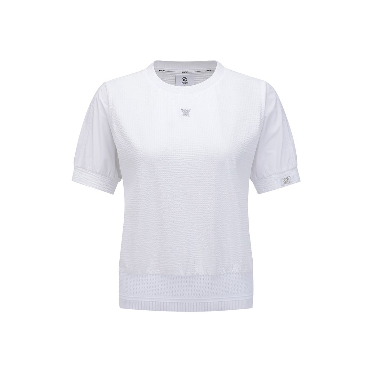 어뉴골프(ANEW GOLF) WOMEN SM HYBRID ROUND SHORT T-SHIRT_WH