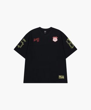 카모 럭비 오버핏 숏 슬리브 (Black)