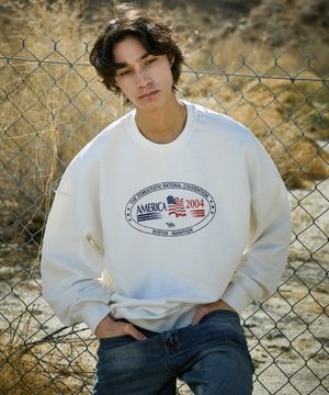 러닝크루 맨투맨 티셔츠  화이트 FMT3085-Z