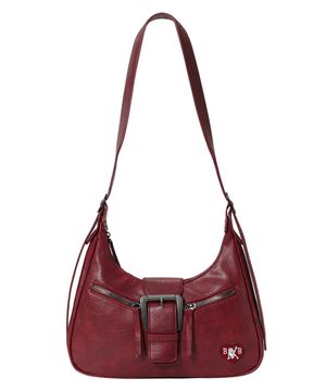 베티붑 버클 포켓 크로스 숄더백_버건디