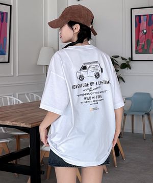 N252UTS908 트레져 컨셉 올드밴 그래픽 세미오버핏 반팔 티셔츠 WHITE