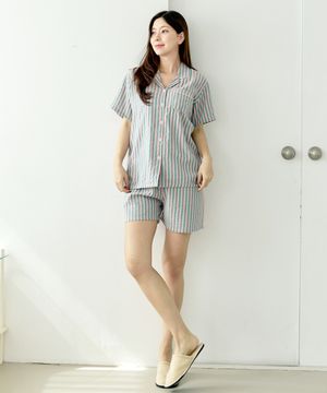 134 핑크스트 반소매 여성 파자마세트