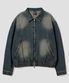 워시드 크롭 집업 데님 자켓 [빈티지]