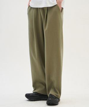 Deep One Tuck Sweat Pants [Olive]