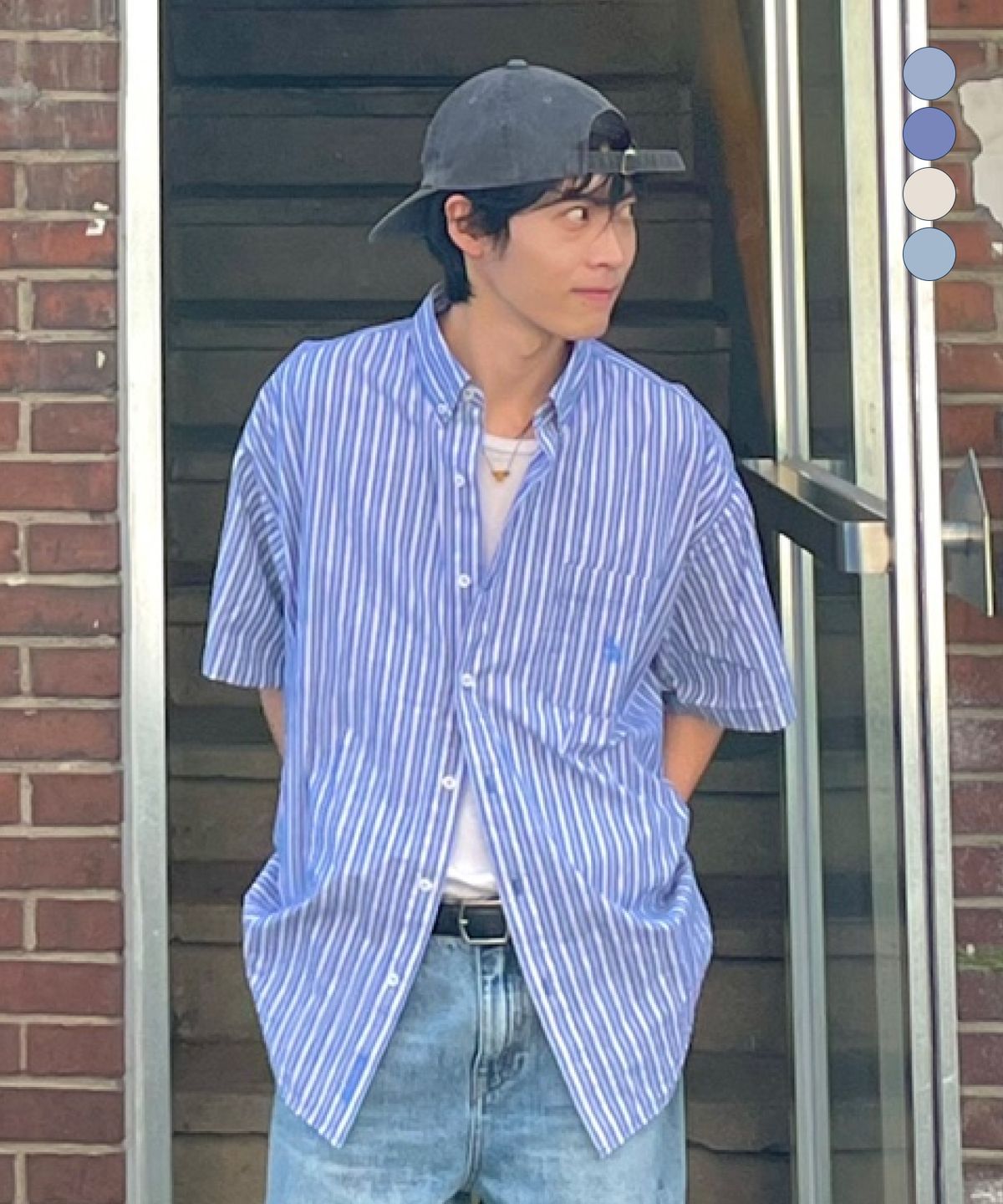 노티카(NAUTICA) 빈티지 스트라이프 반팔 셔츠