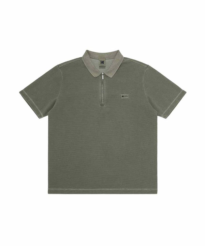 에어로쿨 와플 워싱 카라 티셔츠 KHAKI