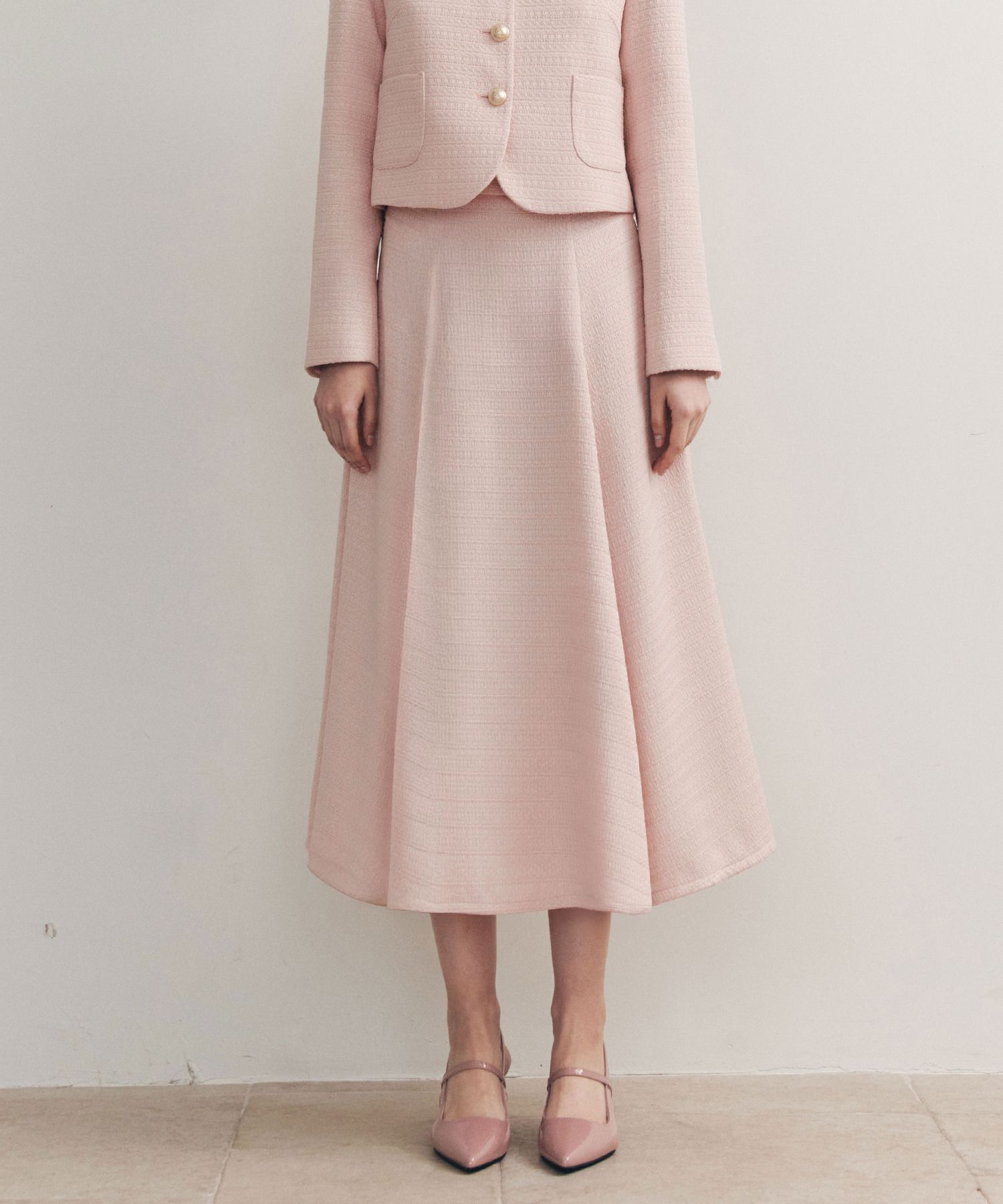 MUSINSA公式 | ZERO STREET アイビーツイードロングスカート / ピンク