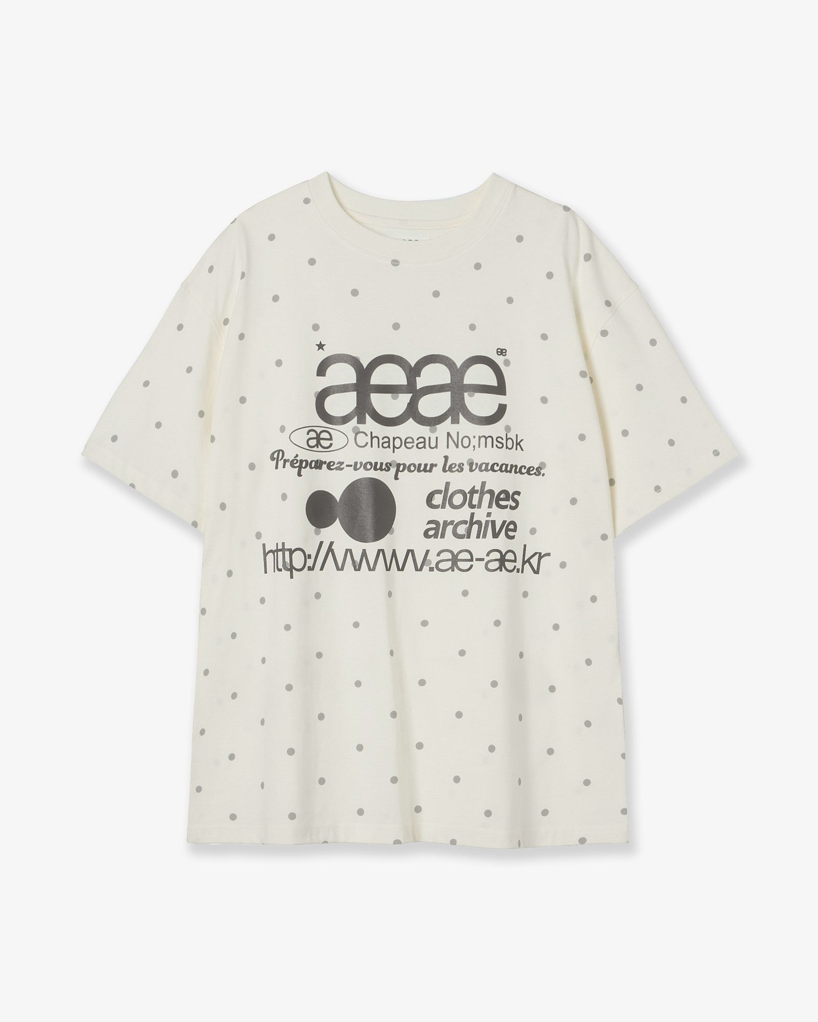 早割 旅行 MUSINSA公式 | AEAE WEB LOGO DOT T-SHIRTS [CREAM] トップス