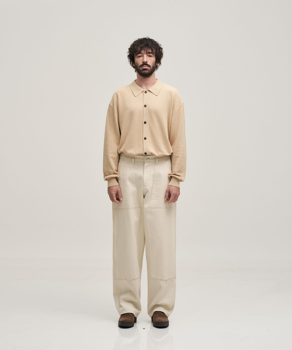 어나더 오피스(ANOTHER OFFICE) Carpenter Denim Work Pants (Ecru)