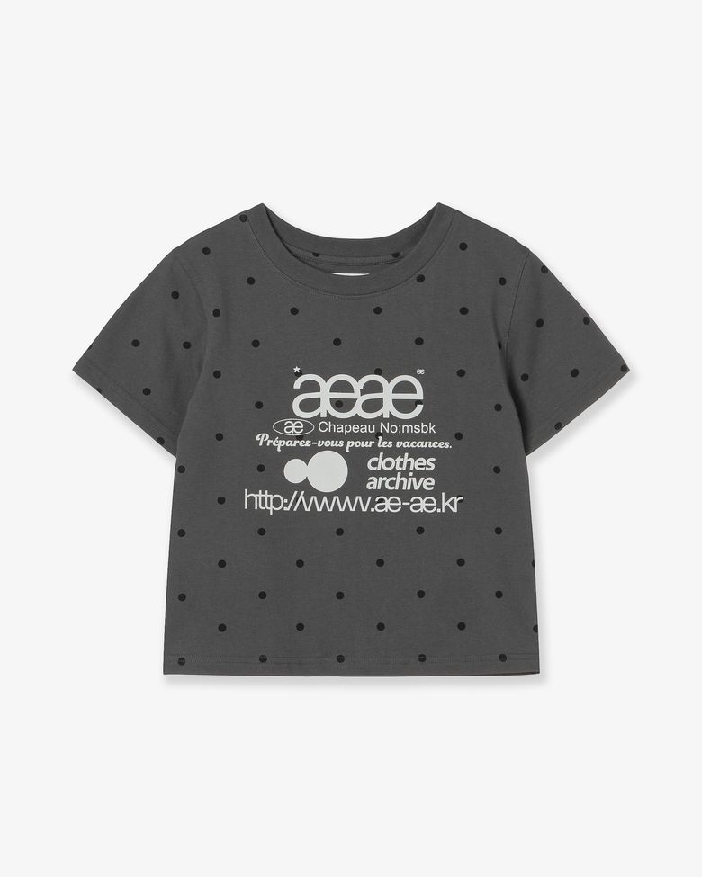 WEB LOGO DOT CROP T-SHIRTS [CHARCOAL]