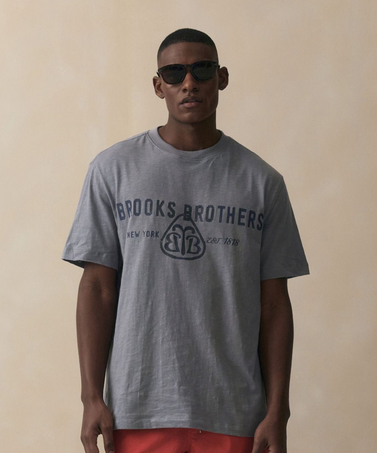 브룩스 브라더스(BROOKS BROTHERS) [Heritage] BB 그래픽 반팔 티셔츠 (바이올렛) (BBNPMB252ATFM)