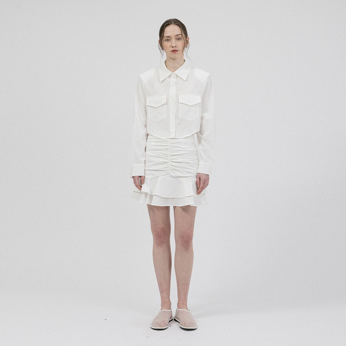 웬스데이딜라잇(WEDNESDAY DELIGHT) WD_Literary blouse and skirt set_WHITE