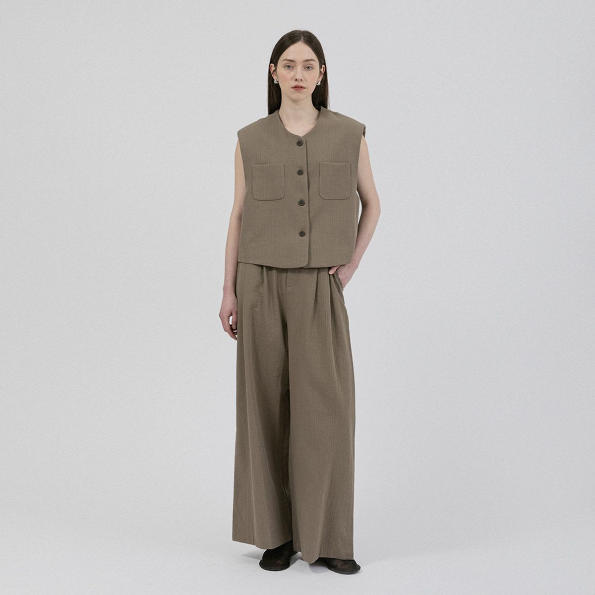 웬스데이딜라잇(WEDNESDAY DELIGHT) WD_Spring suit vest and pants set_BEIGE