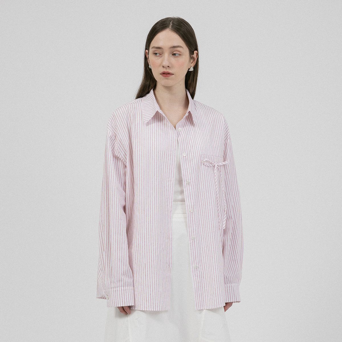 웬스데이딜라잇(WEDNESDAY DELIGHT) WD_Vertical pattern bow blouse_PINK