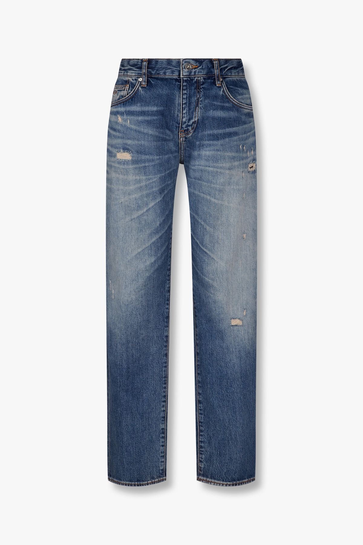아르마니 익스체인지(ARMANI EXCHANGE) 남성 디스트로이드 데님 슬림 진_블루 A415140003