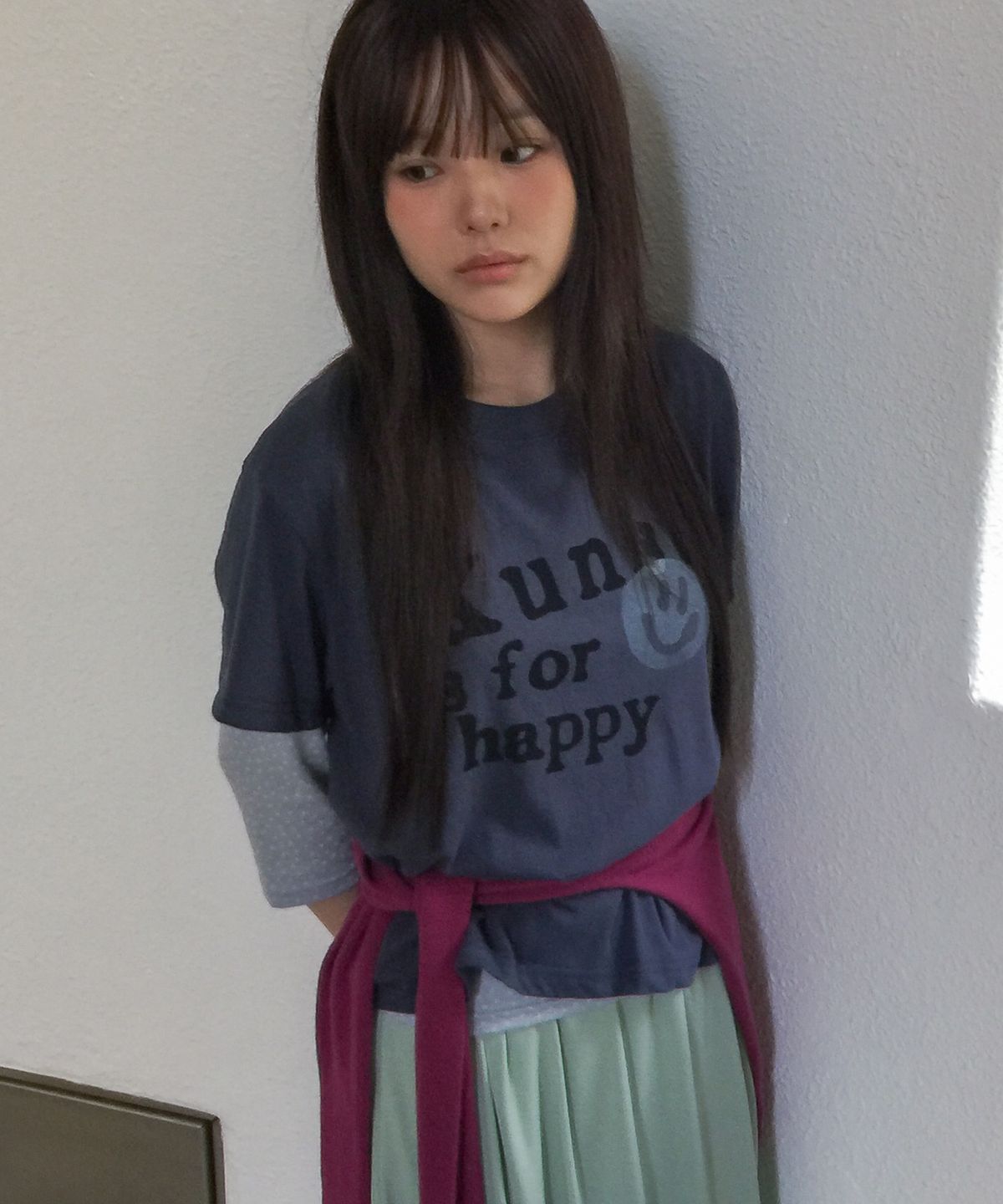 이스트쿤스트(ISTKUNST) FOR HAPPY BASIC TEE_NAVY(IK2FMMT516A)