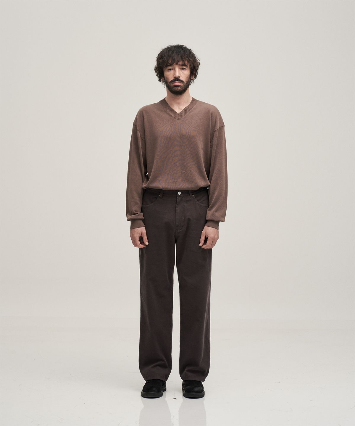 어나더 오피스(ANOTHER OFFICE) Kurt Light Corduroy Pants (Charcoal Brown)