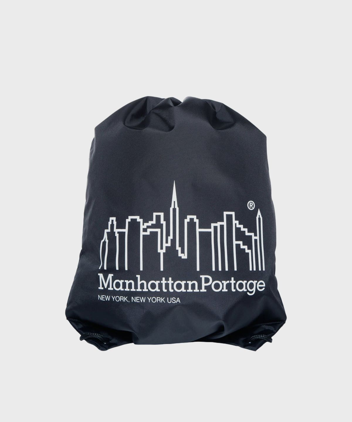 맨하탄 포티지(MANHATTAN PORTAGE) 나일론 드로스트링 백 BLACK