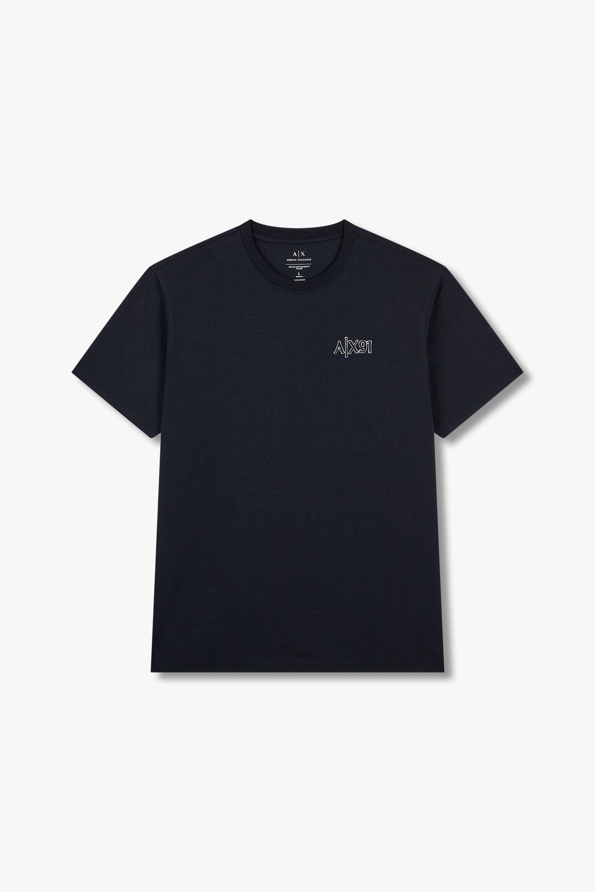 아르마니 익스체인지(ARMANI EXCHANGE) 남성 AX91 엠브로이더리 티셔츠_다크 네이비 A415130036