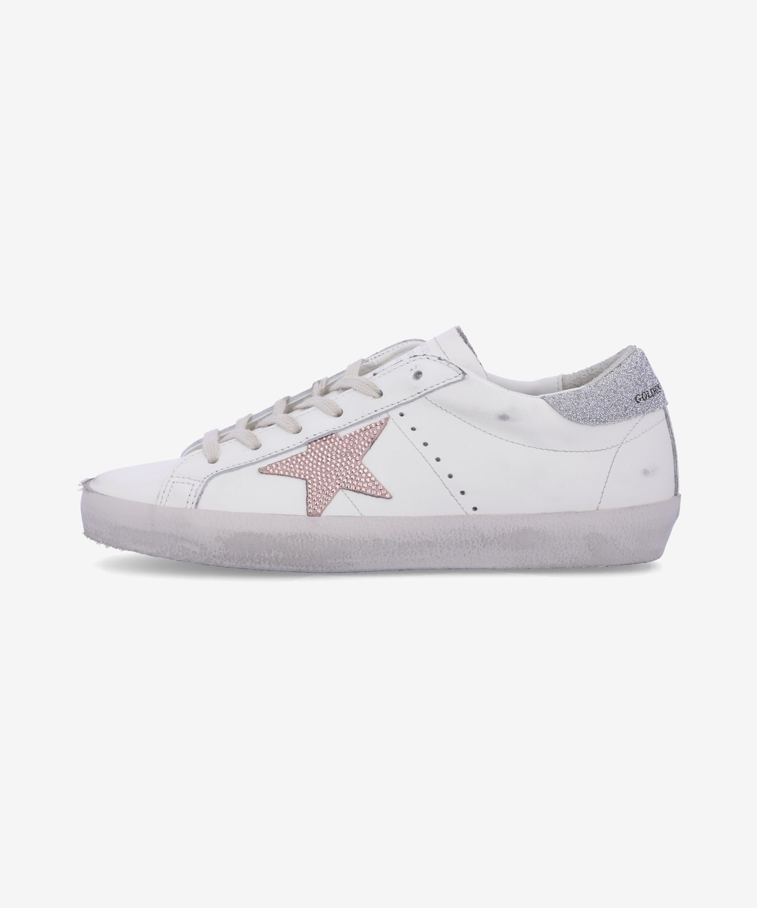 ★Golden ★ Superstar Suede Star Silvertab Sneakers Whi Men's Super-Star with silver heel tab and lettering