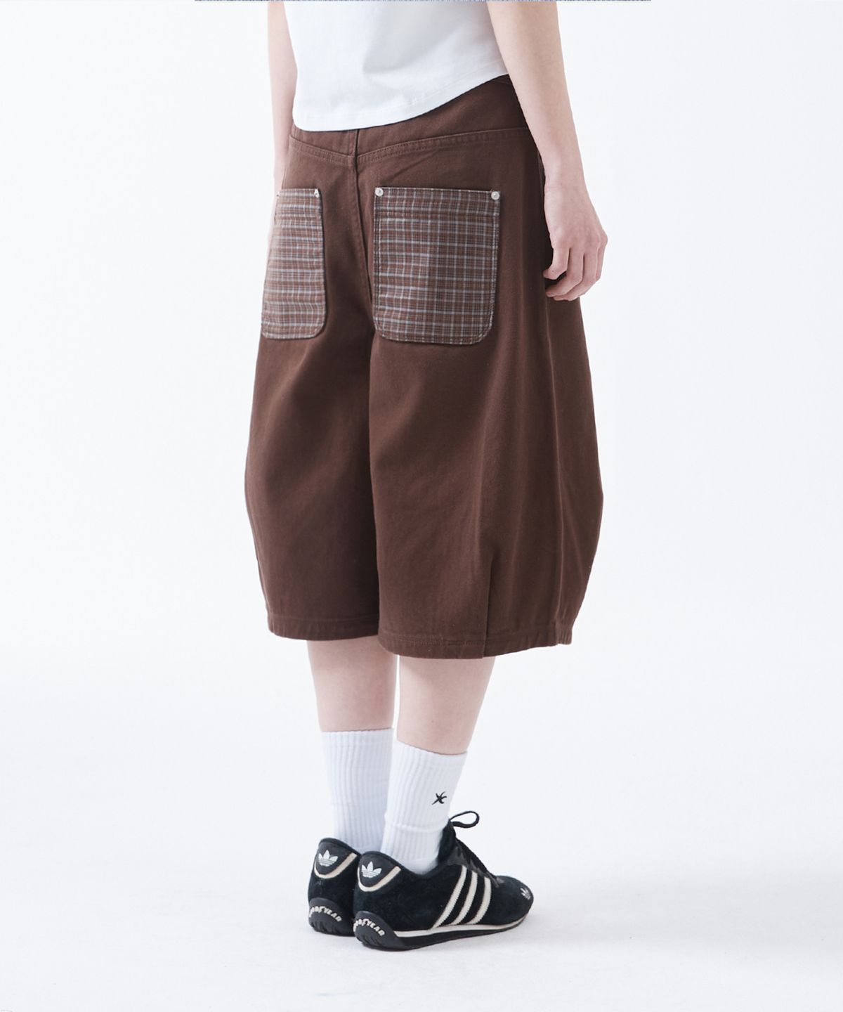 더콜디스트모먼트(THE COLDEST MOMENT) TCM check pocket half pants (brown)