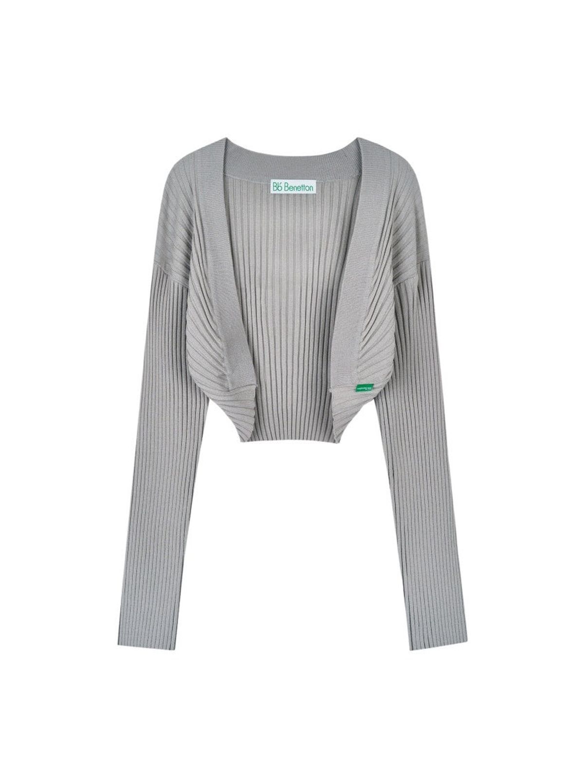 비플랫 베네통(Bb' BENETTON) 볼레로 니트 가디건 (Light Grey)